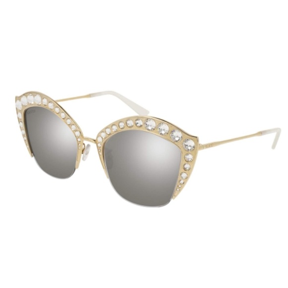 Gucci Sunglasses GG 0114 S- 004 GOLD/SILVER - Picture 1 of 2
